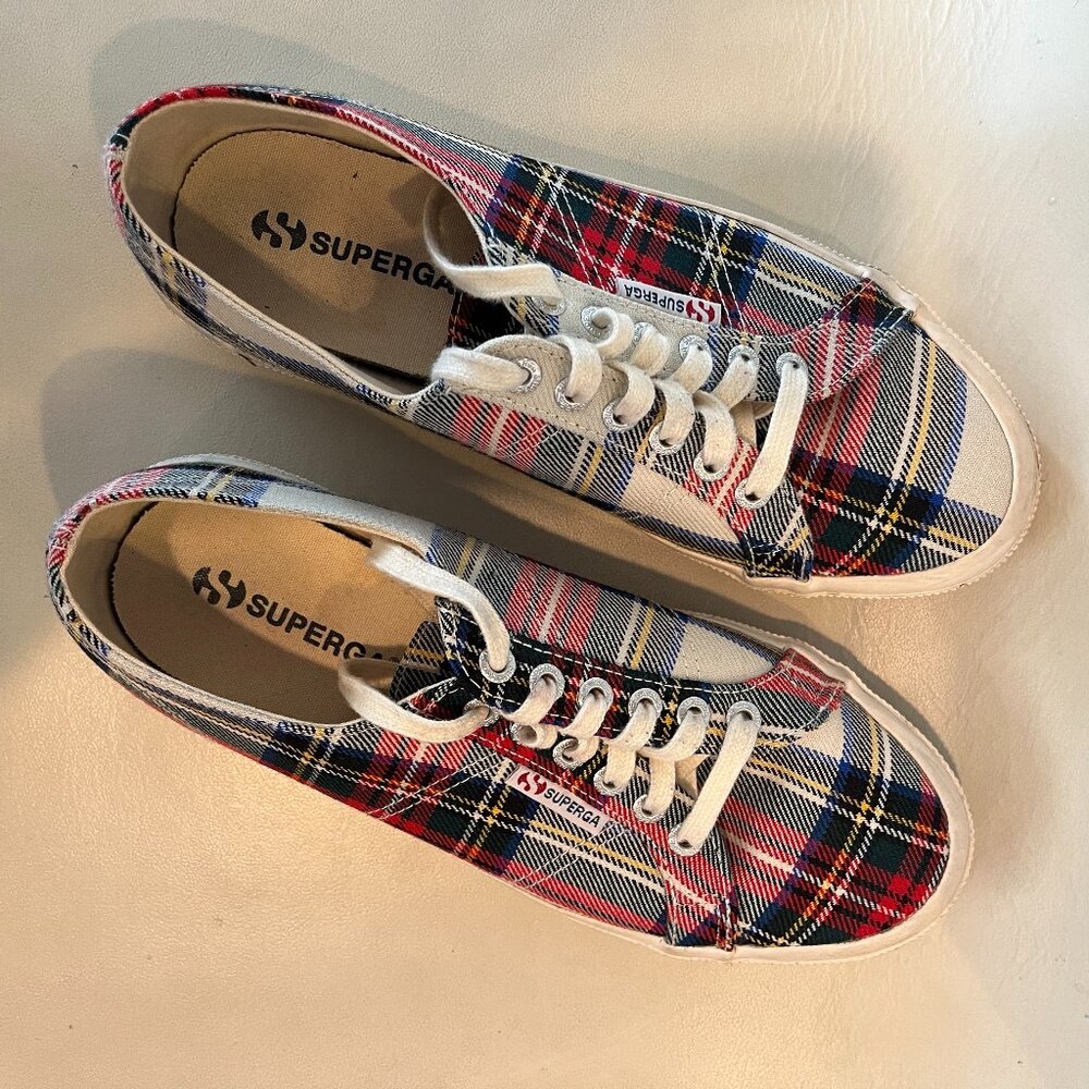 Superga 2750 Tartan Plaid Sneakers Women's 41/9.5-10/Worn Max 3 Times